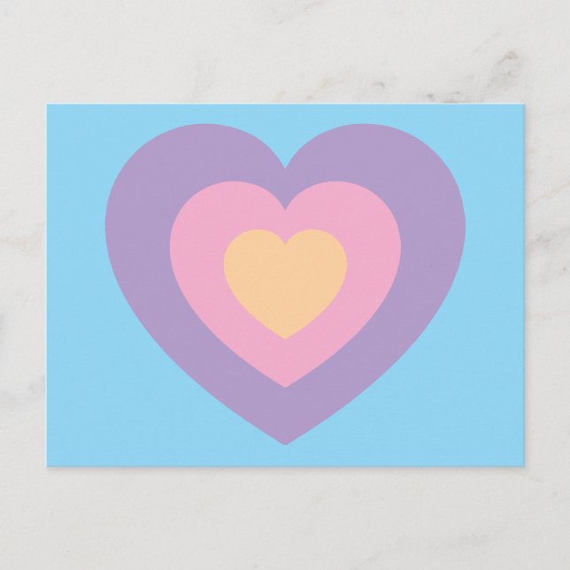 Carte Postale coeur pastel (Devant)