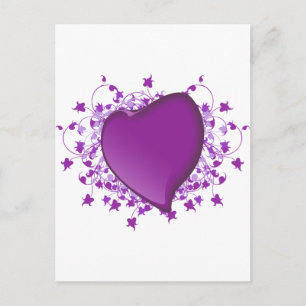 Carte Postale Coeur pourpre