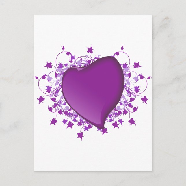 Carte Postale Coeur pourpre (Devant)