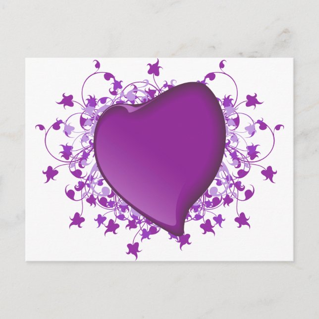 Carte Postale Coeur pourpre (Devant)