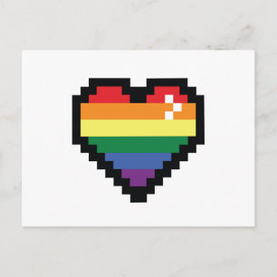 Carte Postale Coeur Rainbow Pixel