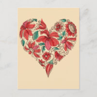 Coeur rétro des fleurs symbole d'amour