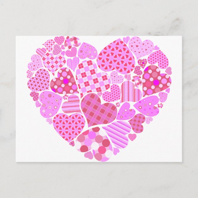 Carte Postale Coeur rose (Devant)