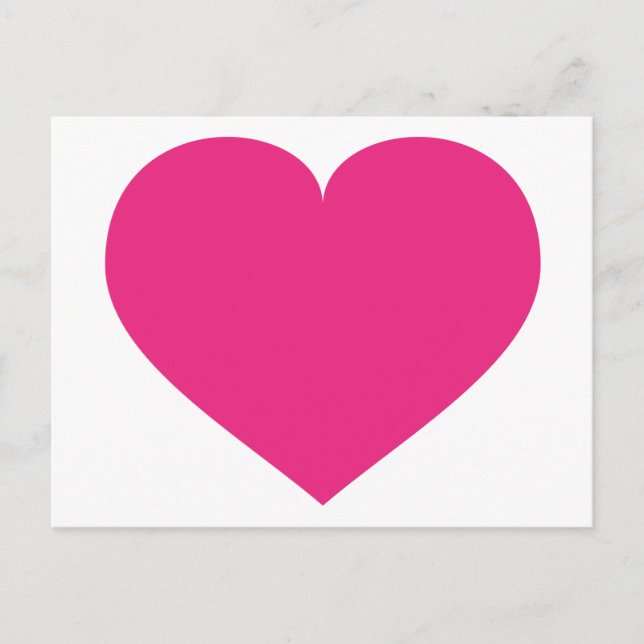 Carte Postale Coeur rose chaud (Devant)