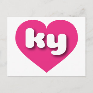 Carte Postale Coeur rose chaud du Kentucky - J'aime ky