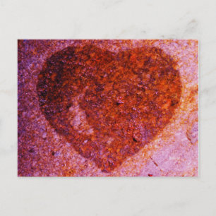 Carte Postale coeur rose corail