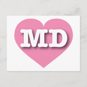 Carte Postale Coeur rose du Maryland - J'aime MD