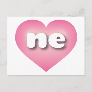 Carte Postale Coeur rose du Nebraska - I love ne