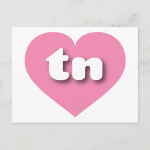 Carte Postale Coeur rose du Tennessee - J'aime le tn