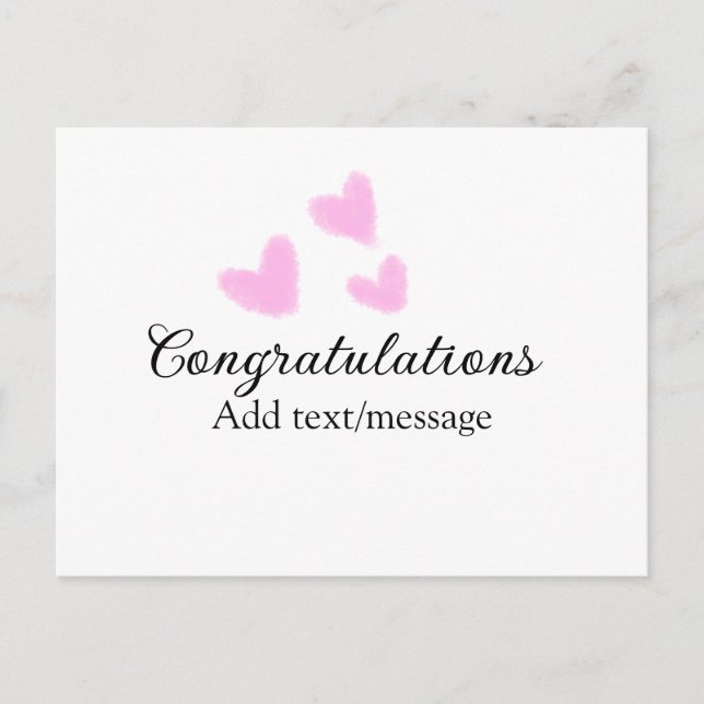 Carte Postale Coeur rose félicitations graduation aquarelle a (Devant)