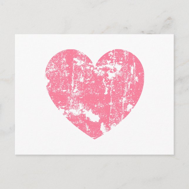 Carte Postale Coeur rose moderne et tendance V01 (Devant)