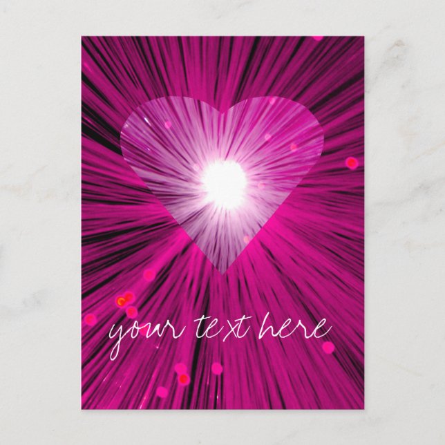 Carte postale Coeur rose 'Your Text' (Devant)