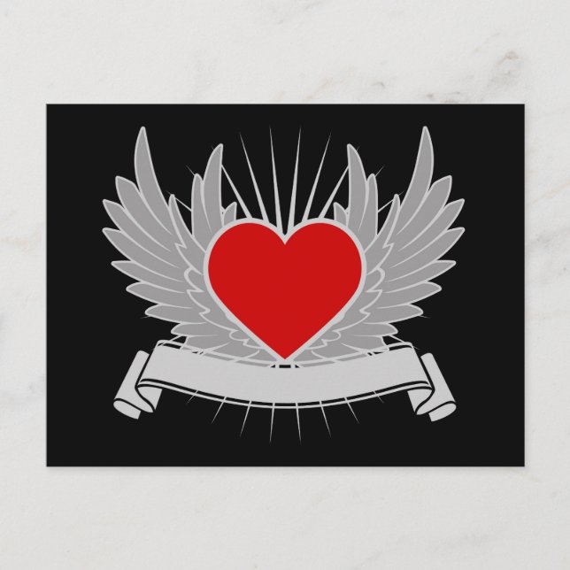 Carte Postale Coeur rouge (Devant)