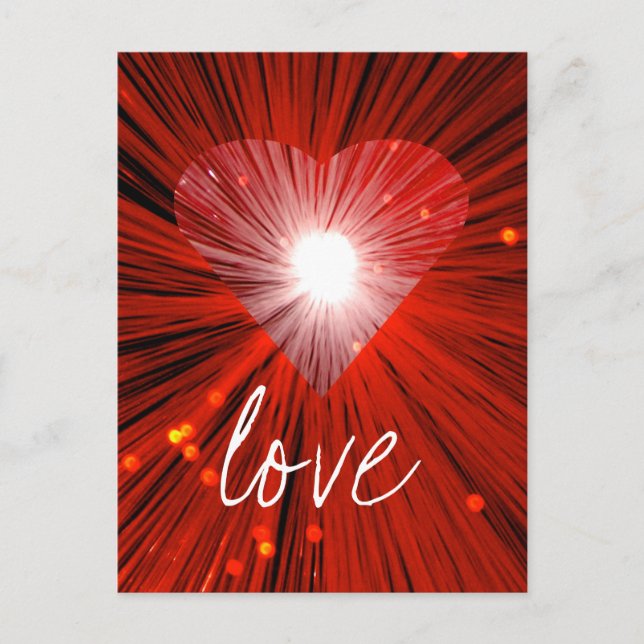 Carte postale Coeur rouge 'Amour' (Devant)