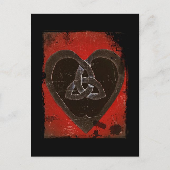 Carte Postale Coeur rouge celte profond (Devant)
