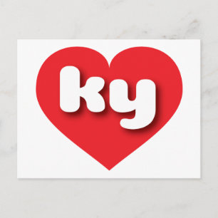 Carte Postale Coeur rouge du Kentucky - J'aime ky