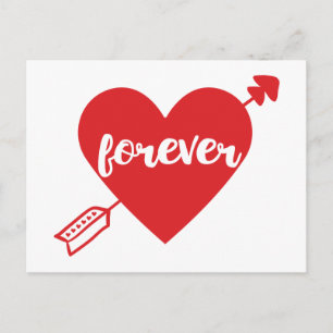 Carte Postale Cœur Rouge Mariage Fête de Mariage Amour Fiançaill