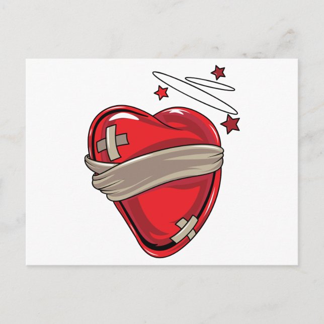 Carte Postale Coeur rouge Mending Broken Heart Love (Devant)