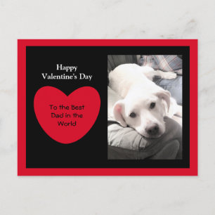 Carte Postale Coeur Rouge mignon Saint Valentin Chien Chien Chie