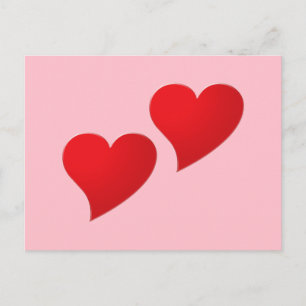 Carte Postale Coeur rouge rose mignon couple minimaliste romanti
