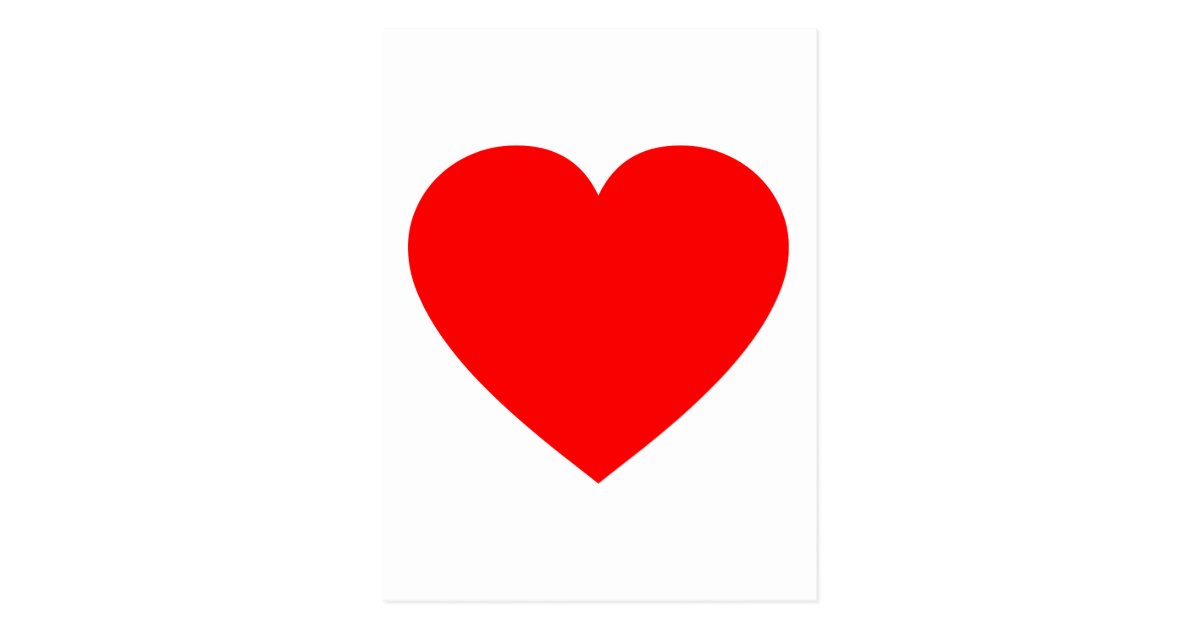 Carte Postale Coeur Rouge Simple Zazzle Fr