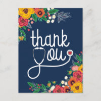 Coeur rouge Stethoscope floral Infirmière médecin