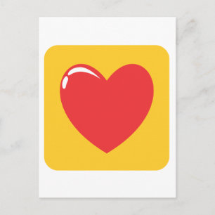 Carte Postale Coeur rouge symbolisant l'amour