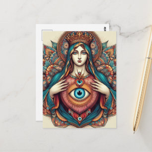 Carte Postale Cœur Sacré de Marie Protection contre le Mal