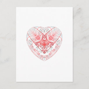 Carte Postale Coeur saignant blanc