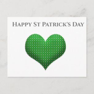Carte postale Coeur Shamrock vert de la Saint Patr