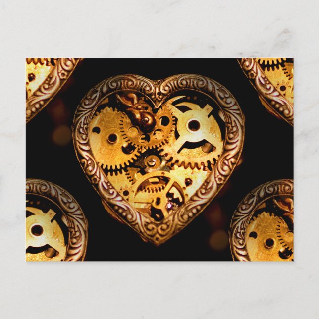 Carte Postale coeur steampunk (Devant)