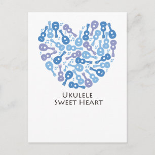 Carte Postale Coeur sucré Ukulele