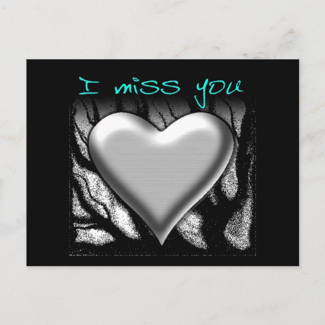 Carte postale cœur Tu me manques (Devant)
