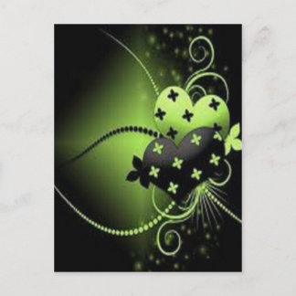 Carte Postale coeur vert