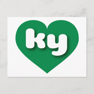 Carte Postale Coeur vert du Kentucky - J'aime ky
