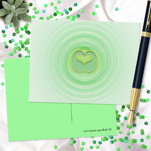 Carte Postale Cœur vert en spirale coloré Tu me manques