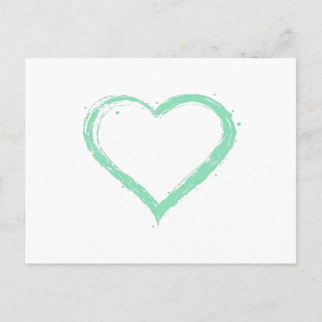 Carte Postale Cœur Vert Essentiel  (Devant)