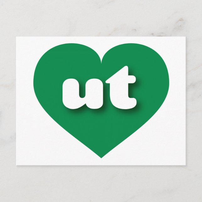 Carte Postale Coeur vert Utah - J'aime ut (Devant)