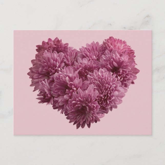Carte Postale Coeur vintage rose (Devant)