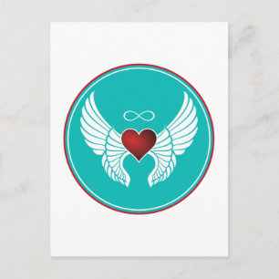 Carte Postale Coeur volant infini