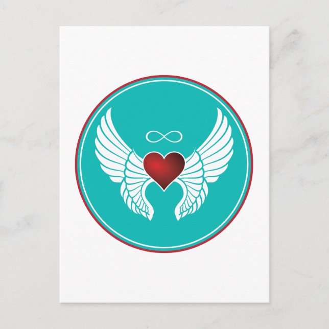 Carte Postale Coeur volant infini (Devant)
