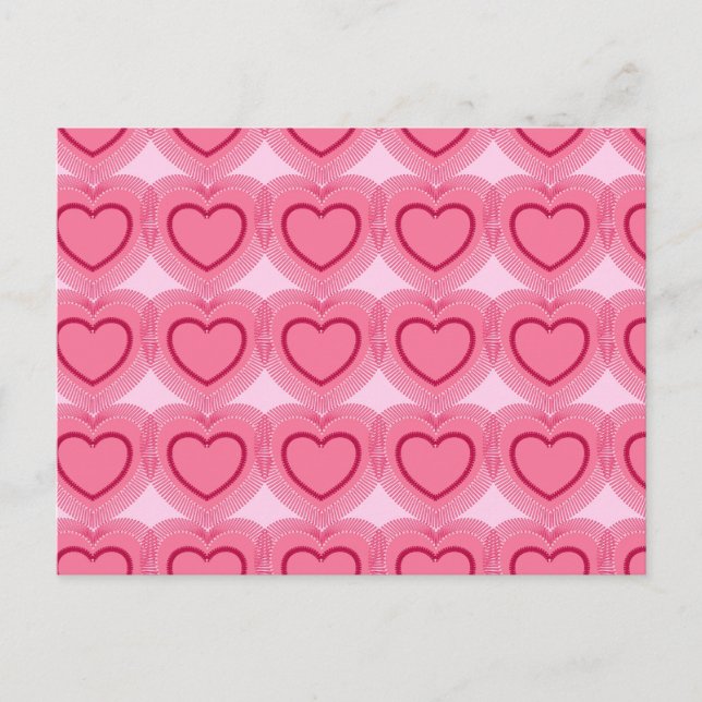 Carte Postale Coeurs Abstraits modernes - Azalea rose (Devant)