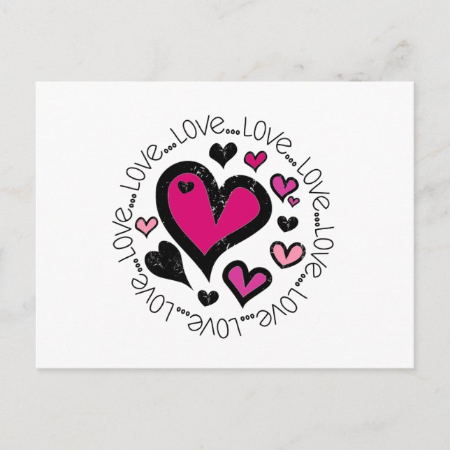 Carte Postale Coeurs Amour Amour Amour (Devant)