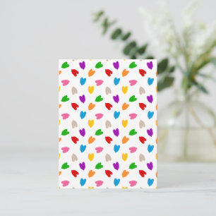 Carte Postale Cœurs Amour Motif Design Blanc Coloré