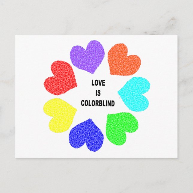 Carte postale Coeurs Arc-en-Ciel (Devant)