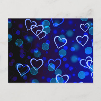 Carte postale Coeurs bleus