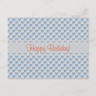 Carte Postale Coeurs bleus Joyeux anniversaire !