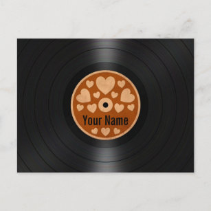 Carte Postale Coeurs Brown Album de disque vinyle personnalisé
