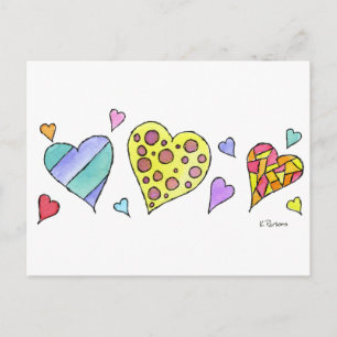 Carte Postale Coeurs Coeurs Coeurs
