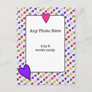Carte Postale Coeurs colorés encadrant ma photo